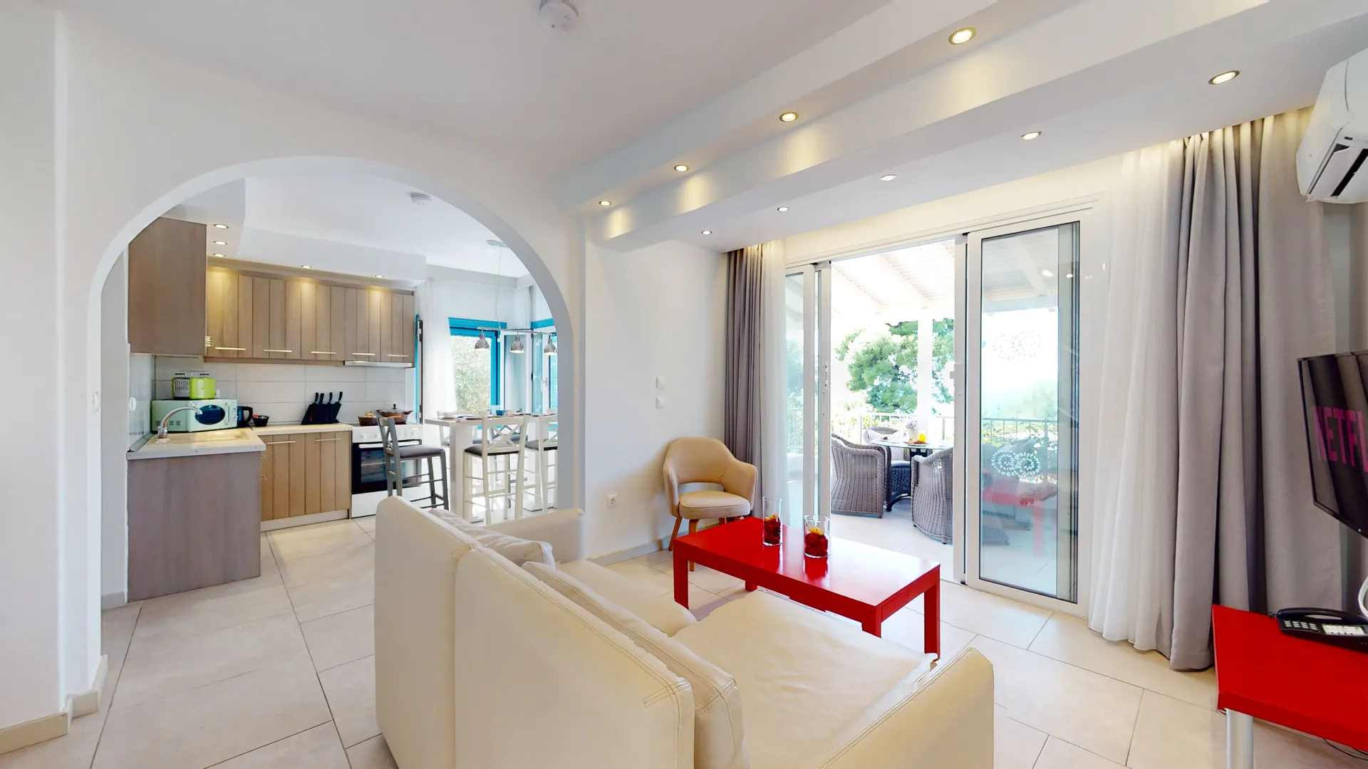 Acrotel Athena Villas - Maisonette dnevna soba i kuhinja